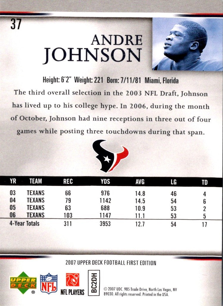 2007 Upper Deck First Edition Andre Johnson