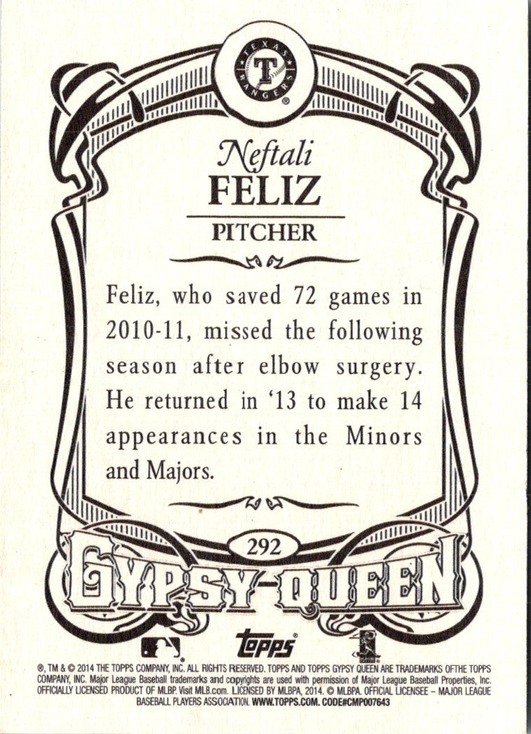 2014 Topps Gypsy Queen Neftali Feliz