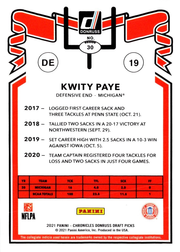 2021 Donruss Kwity Paye