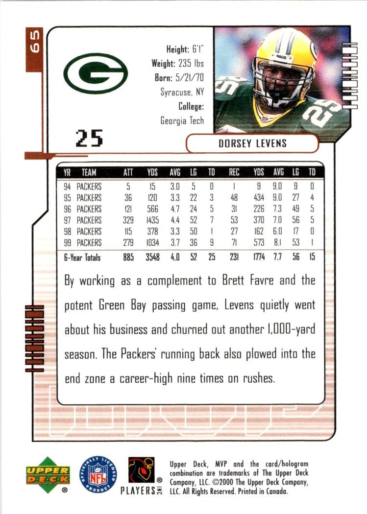 1998 Upper Deck UD3 Dorsey Levens