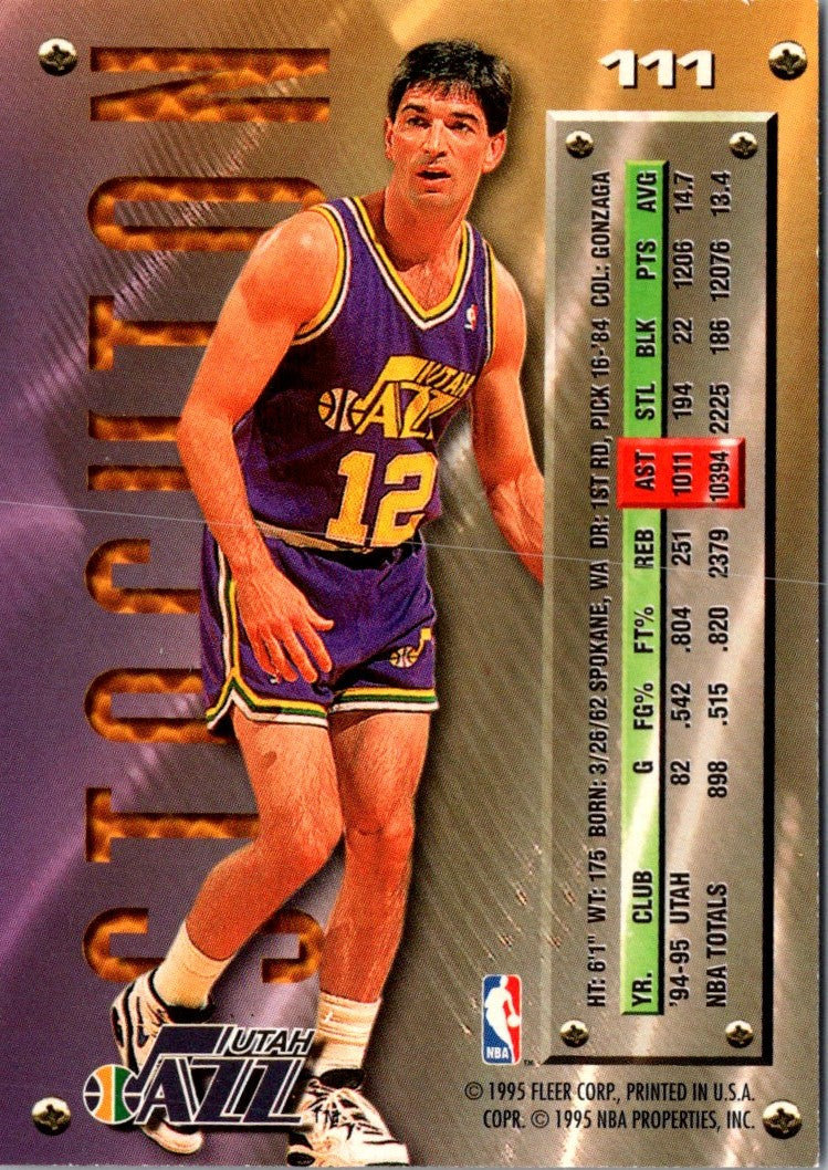 1995 Metal Silver Spotlight John Stockton