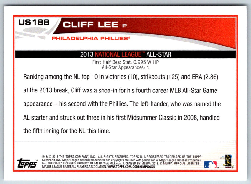 2013 Topps Update Emerald Cliff Lee