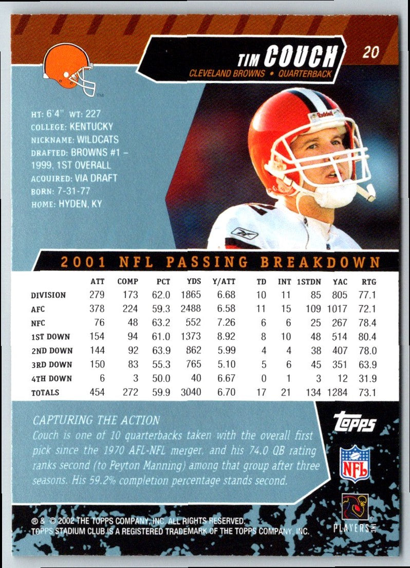 2002 Stadium Club Tim Couch