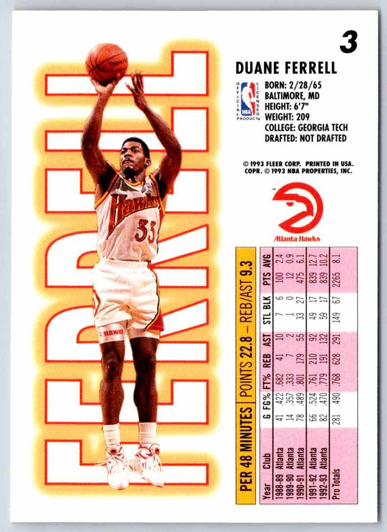 1993 Fleer Duane Ferrell