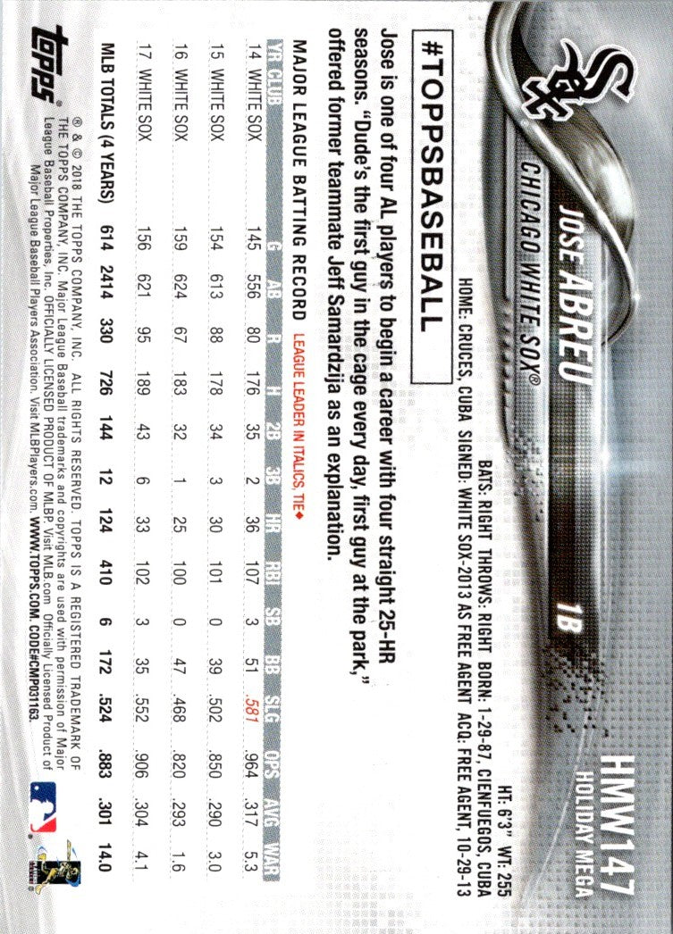 2018 Topps Holiday Jose Abreu