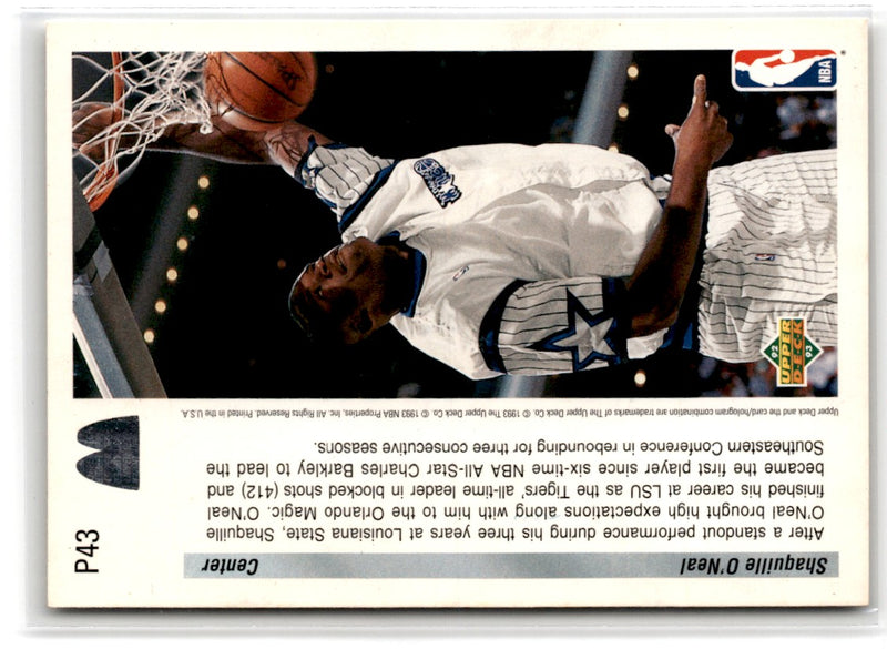 1992 Upper Deck McDonald's Shaquille O'Neal