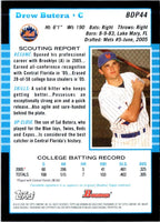 2005 Bowman Chrome Draft Picks & Prospects Drew Butera #BDP44 Rookie