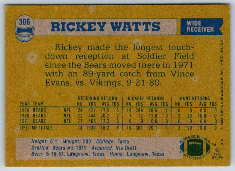 1982 Topps Rickey Watts