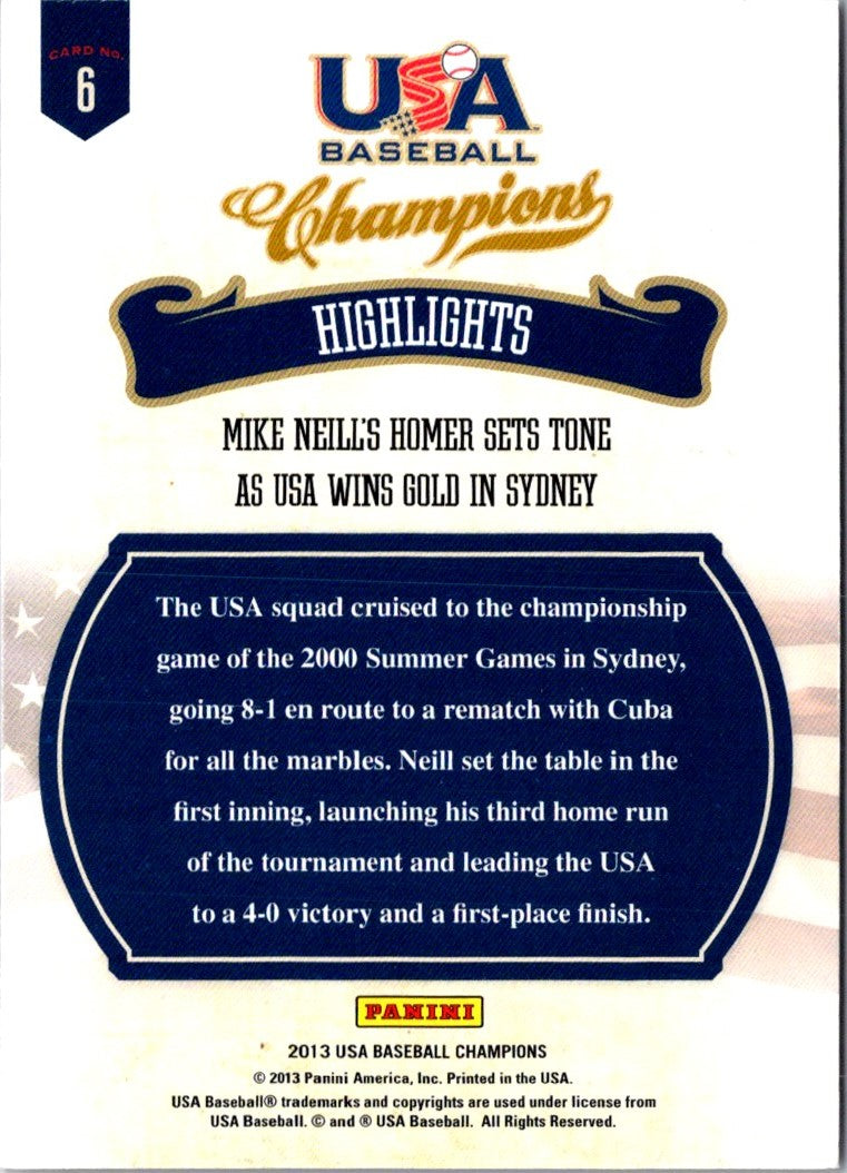 2013 Panini USA Champions Highlights Mike Neill's Homer Sets Tone as