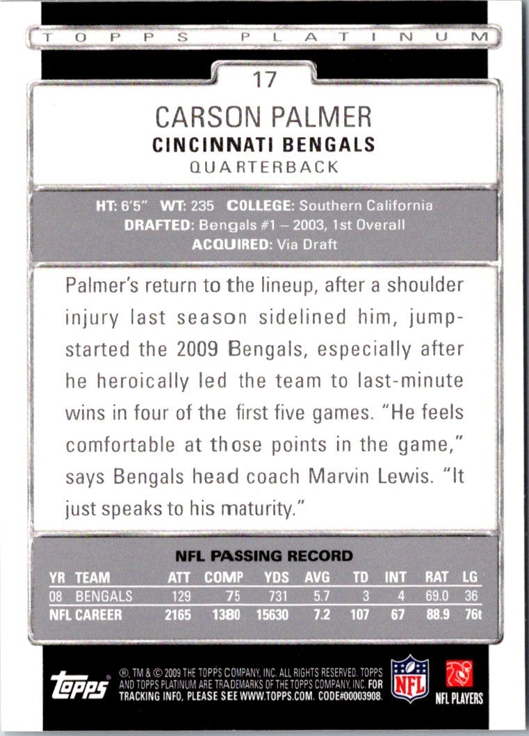 2009 Topps Platinum Carson Palmer