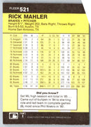 1986 Fleer Rick Mahler