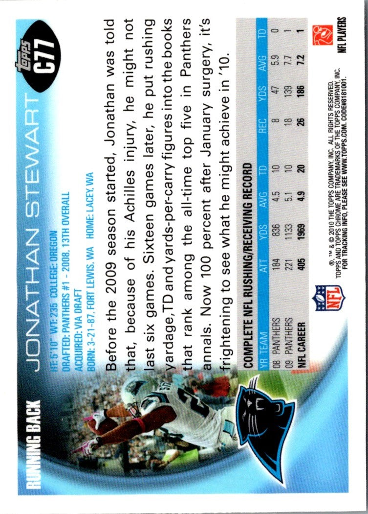 2010 Topps Chrome Jonathan Stewart
