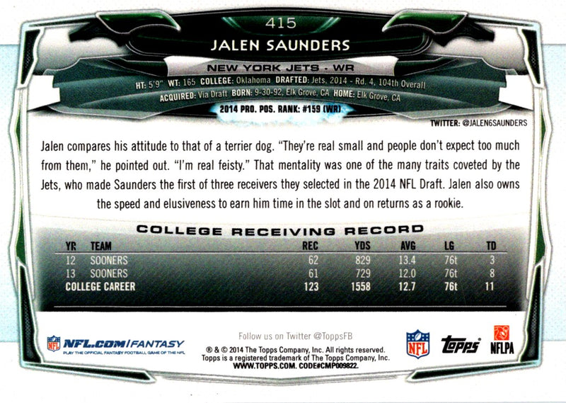2014 Topps Jalen Saunders