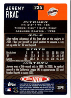 2002 Topps Total Jeremy Fikac #235