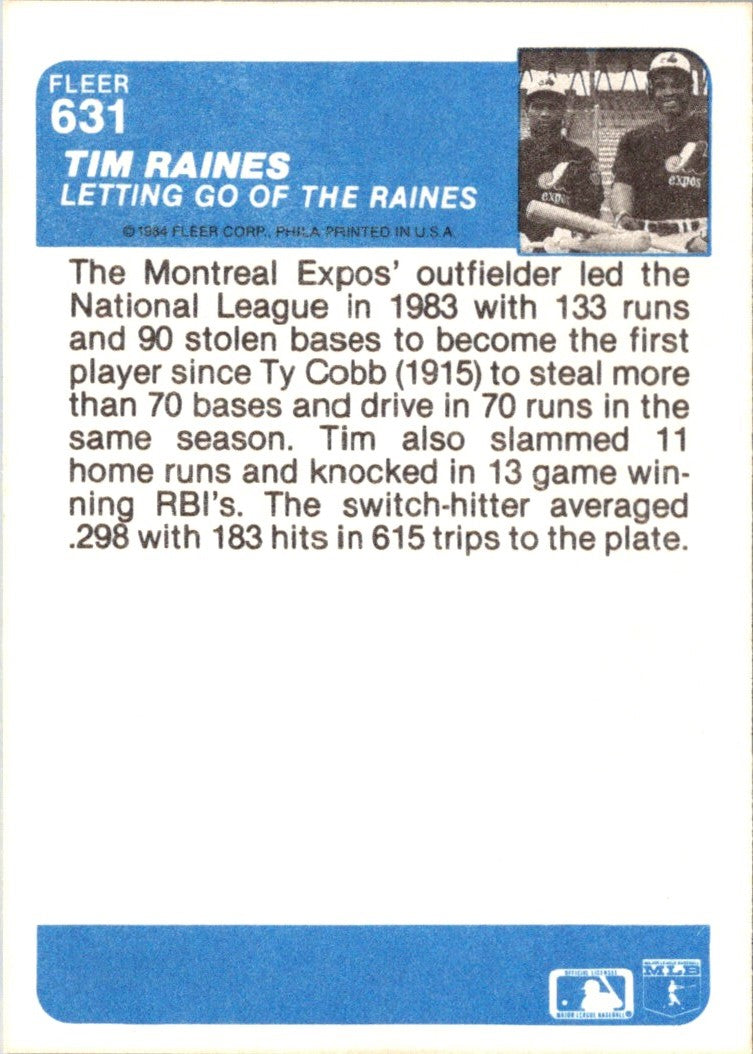 1984 Fleer Tim Raines