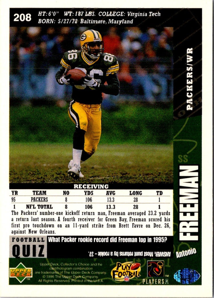 1996 Collector's Choice ShopKo Green Bay Packers Antonio Freeman