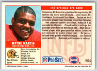1989 NFL Proset Wayne Martin #504