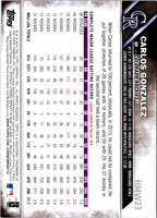 2016 Topps Holiday Baseball Carlos Gonzalez #HMW23