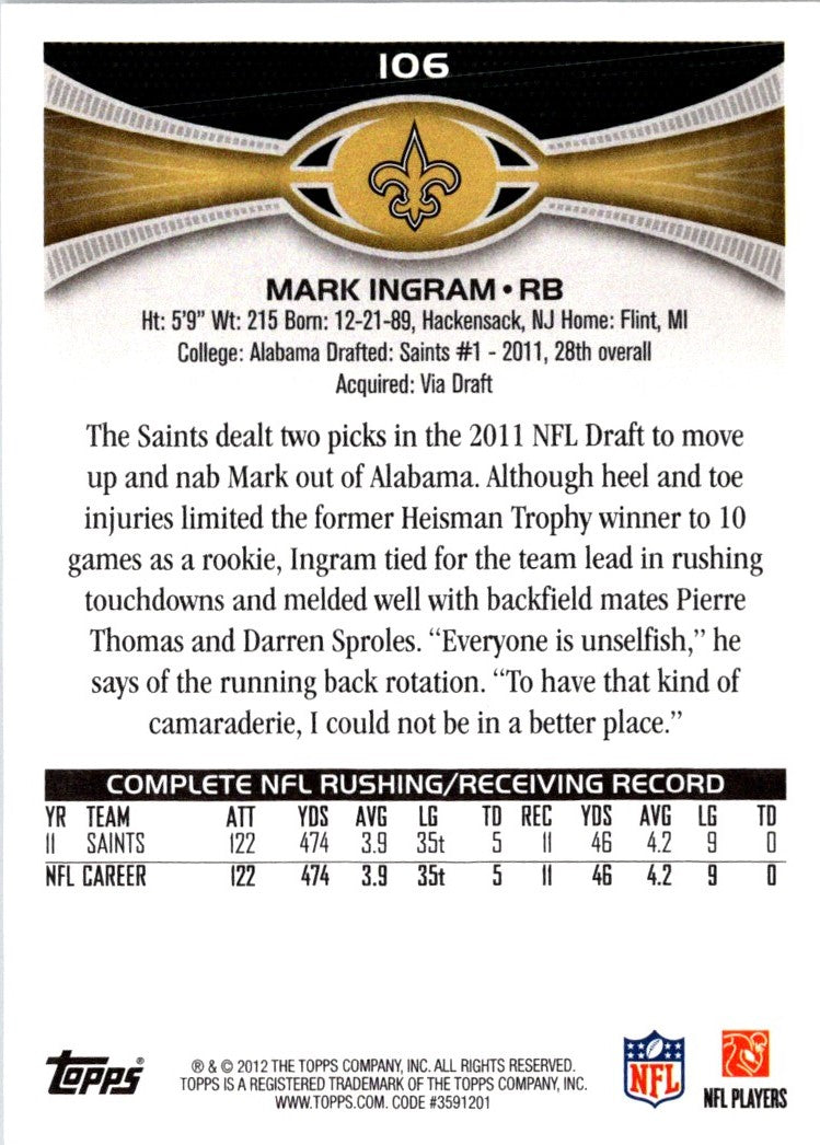 2012 Topps Mark Ingram