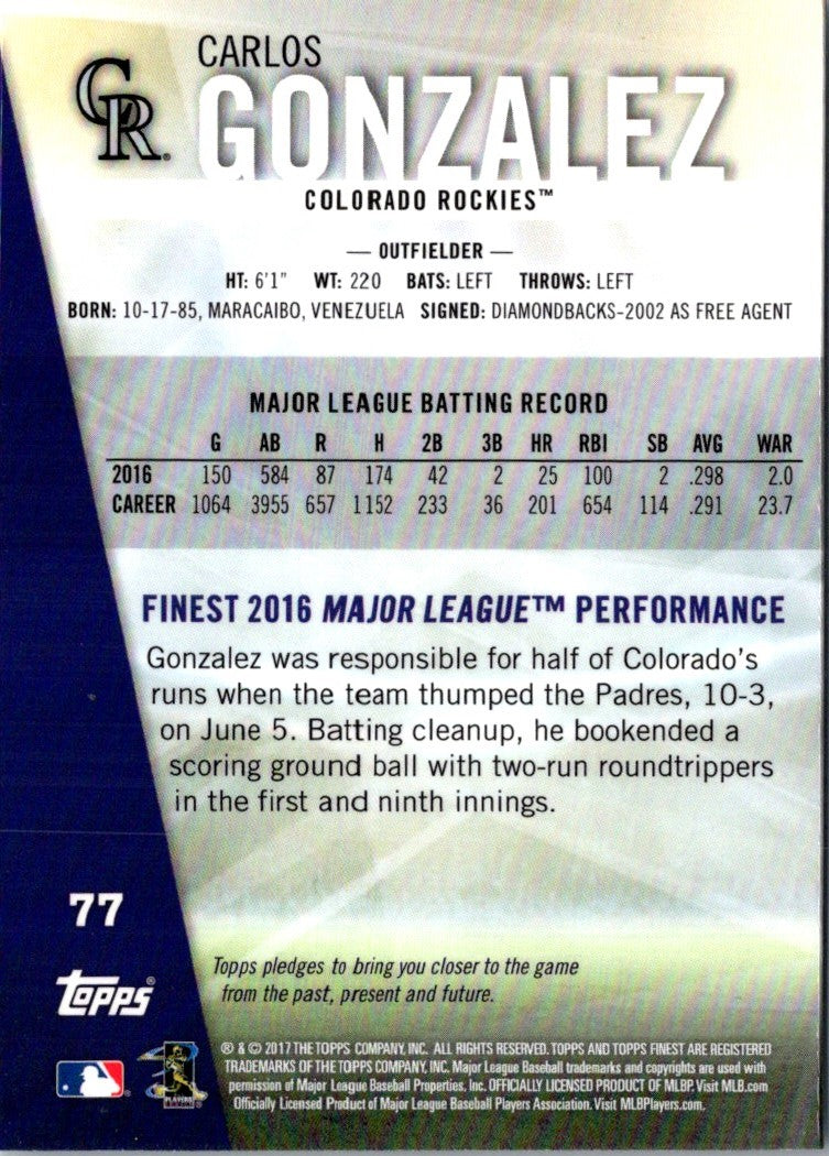 2017 Finest Carlos Gonzalez