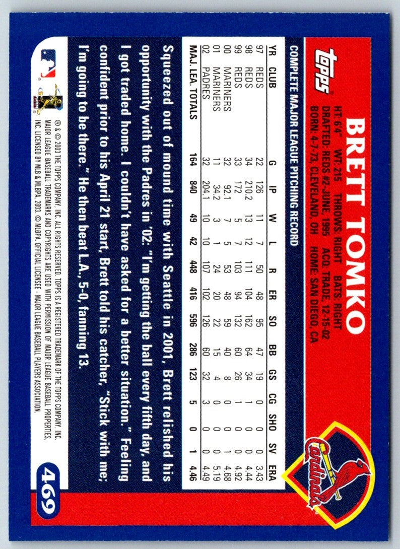 2003 Topps Brett Tomko