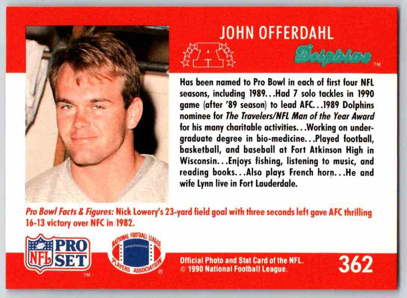 1990 Pro Set John Offerdahl