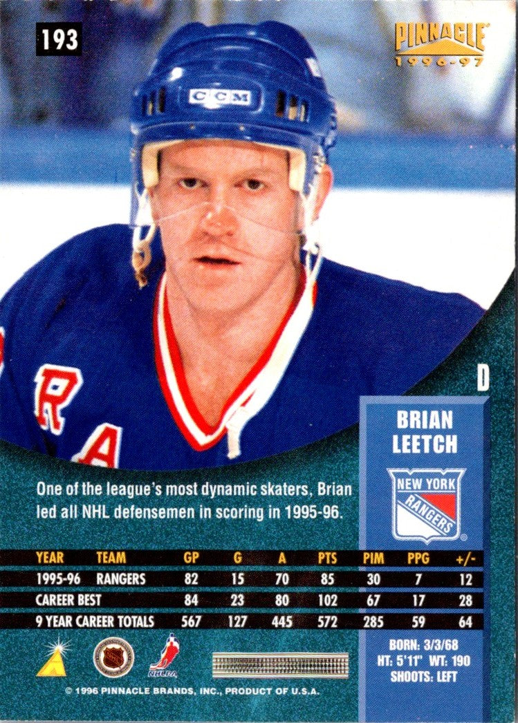 1996 Pinnacle Brian Leetch