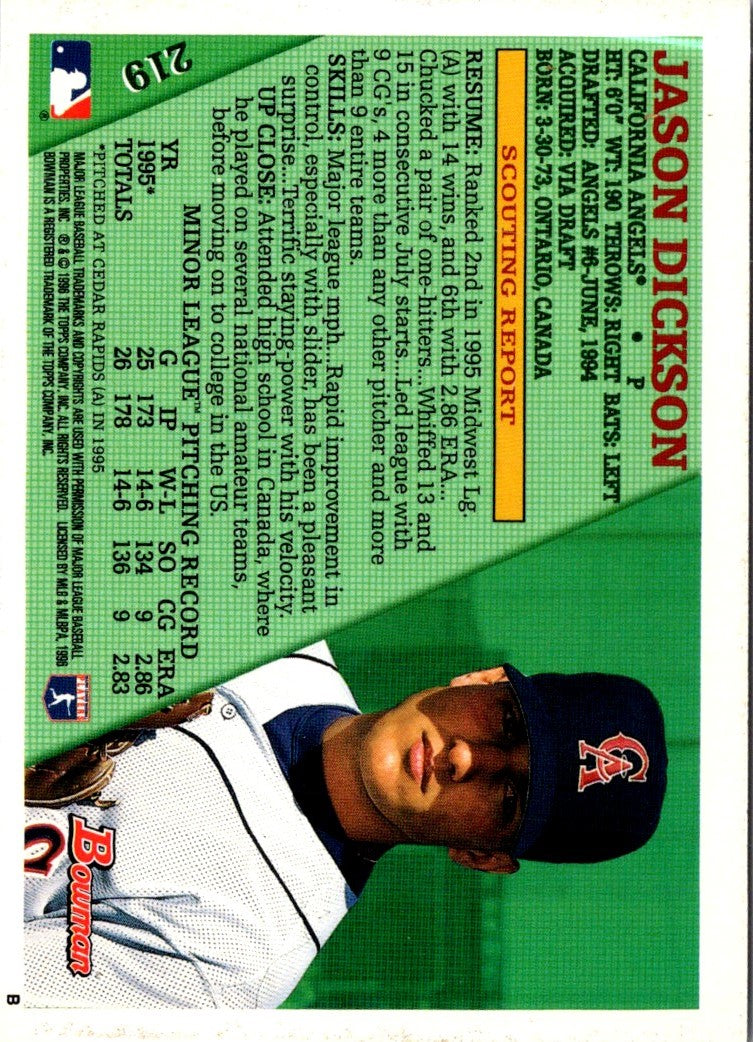 1996 Bowman Jason Dickson