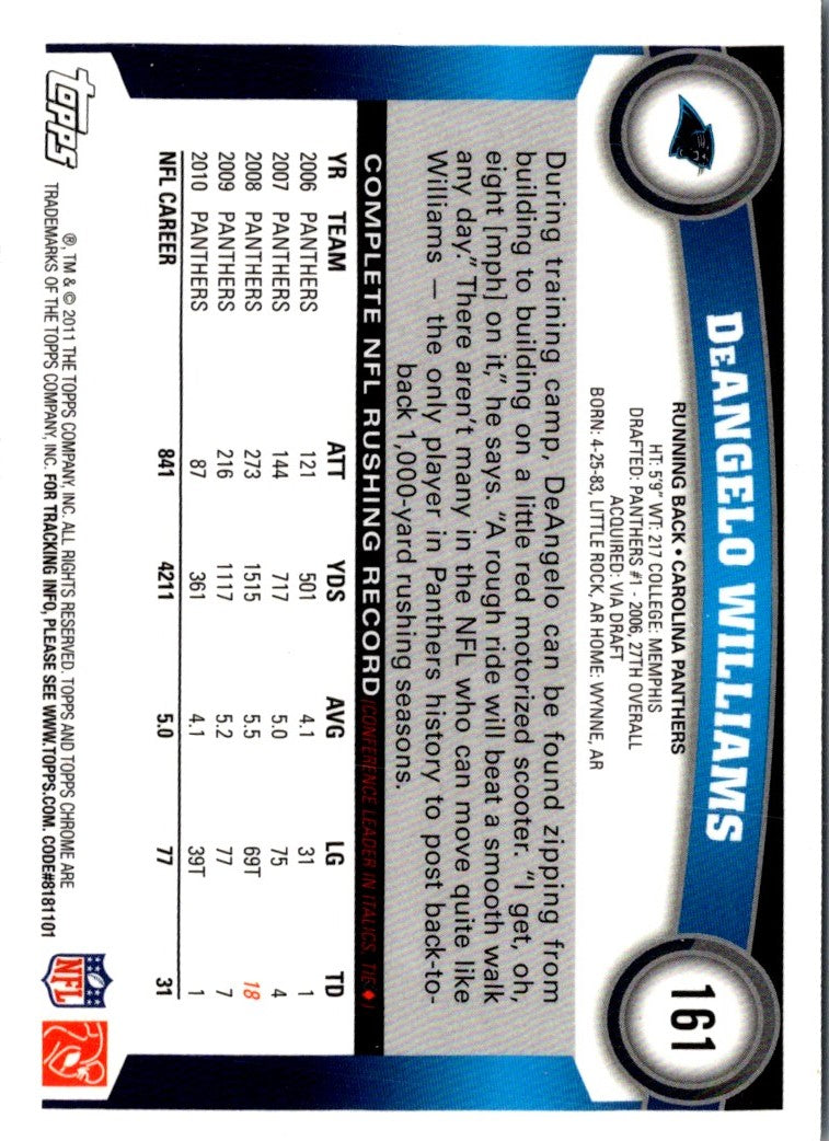 2011 Topps Chrome DeAngelo Williams
