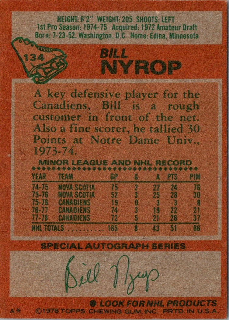 1978 Topps Bill Nyrop