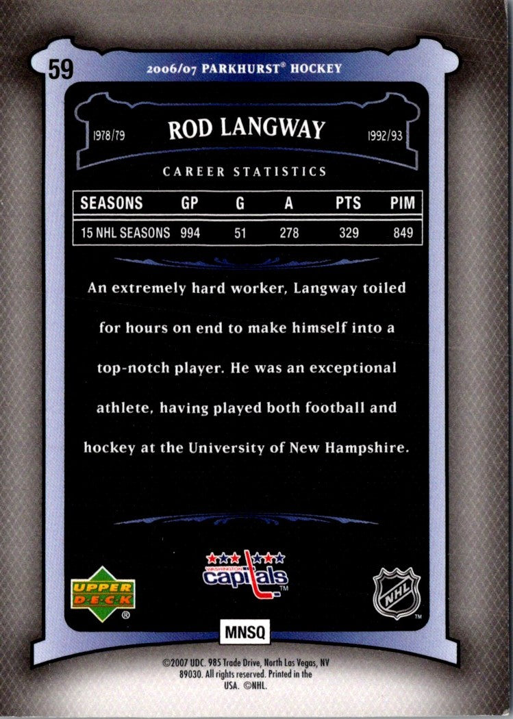 2006 Parkhurst Rod Langway