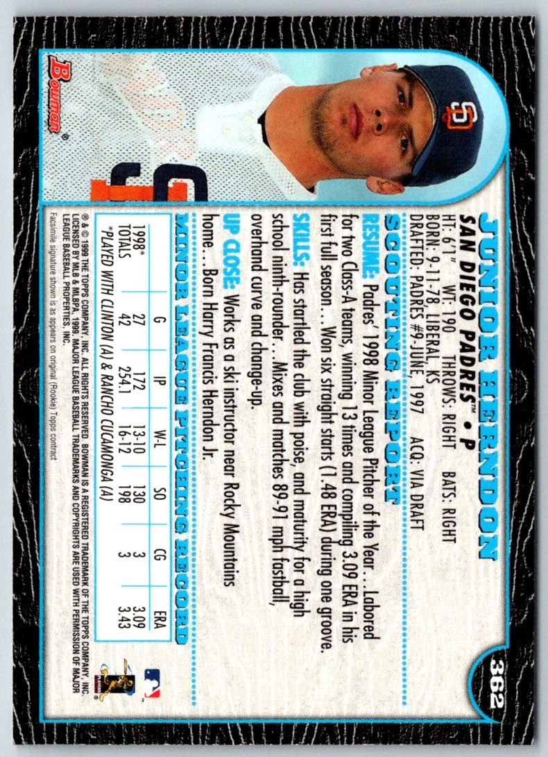 1999 Bowman Junior Herndon