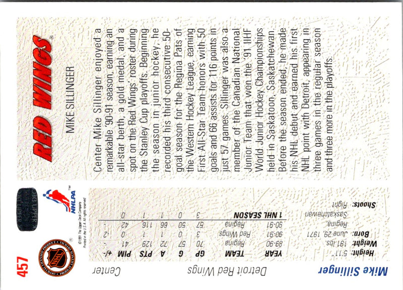1991 Upper Deck Mike Sillinger