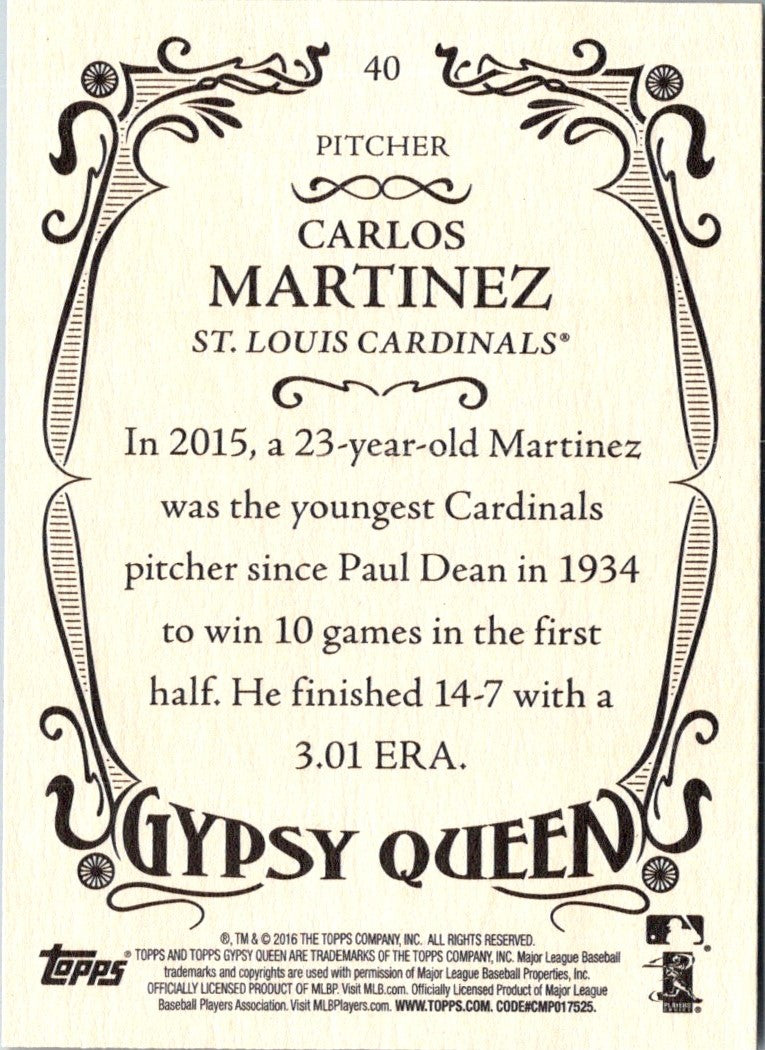 2016 Topps Gypsy Queen Carlos Martinez