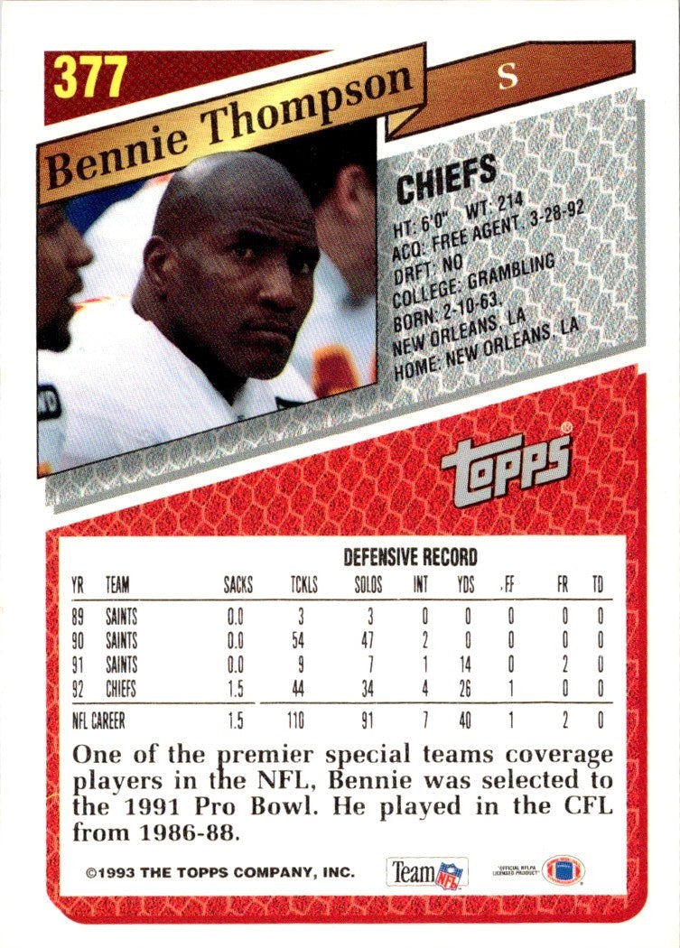 1993 Topps Bennie Thompson