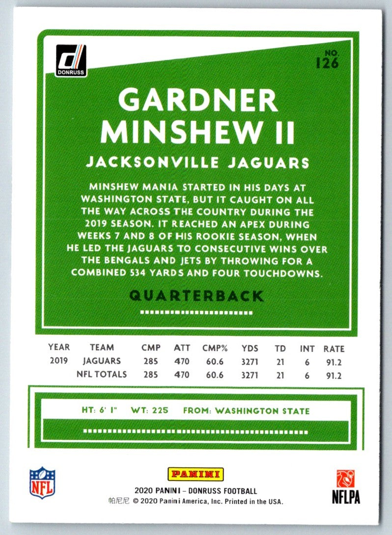 2020 Donruss Gardner Minshew II