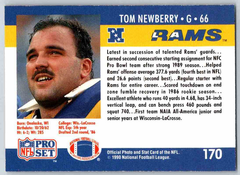 1990 Pro Set Tom Newberry