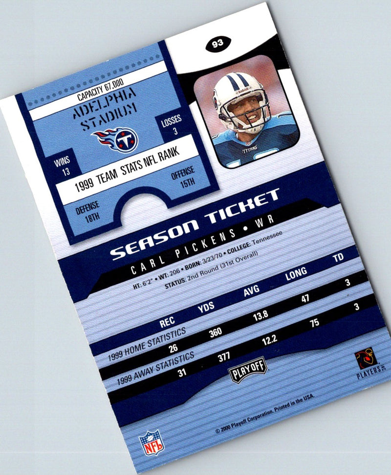 2000 Playoff Contenders Carl Pickens