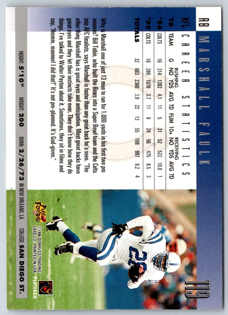 1996 Donruss Marshall Faulk