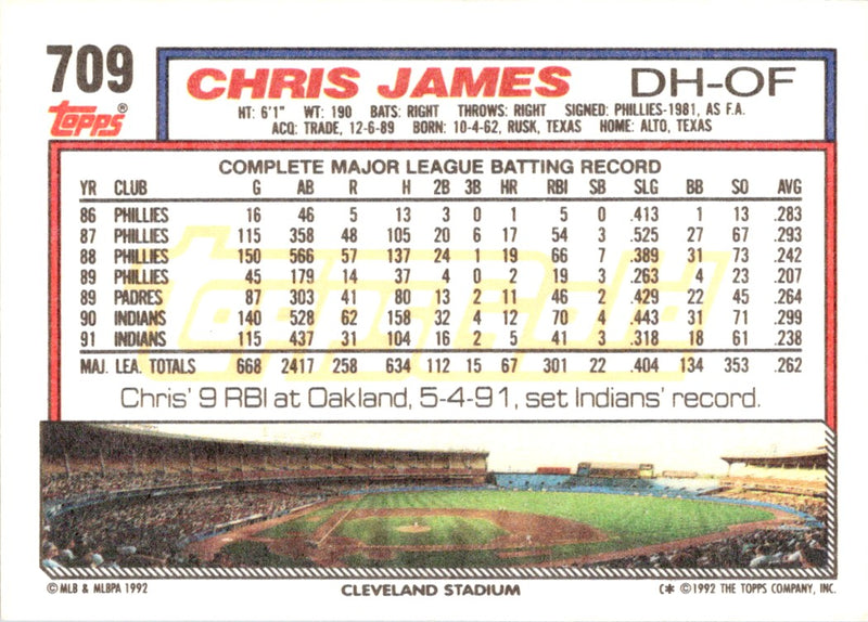 1992 Topps Chris James