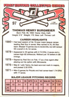 1981 Donruss Tom Burgmeier #97A