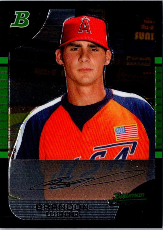 2005 Bowman Chrome Draft Picks & Prospects Brandon Wood #BDP144