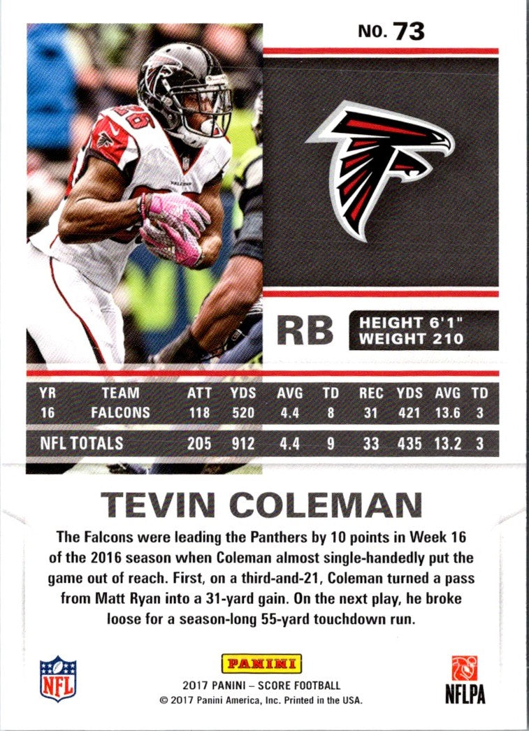 2017 Score Tevin Coleman
