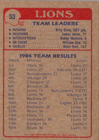 1985 Topps Lions Team Leaders #53