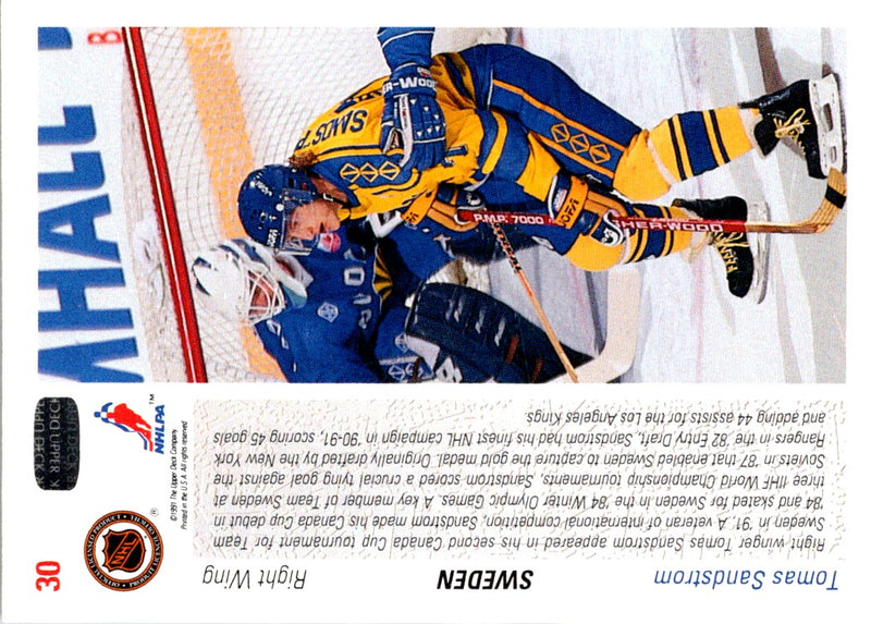 1991 upper deck Tomas Sandstrom