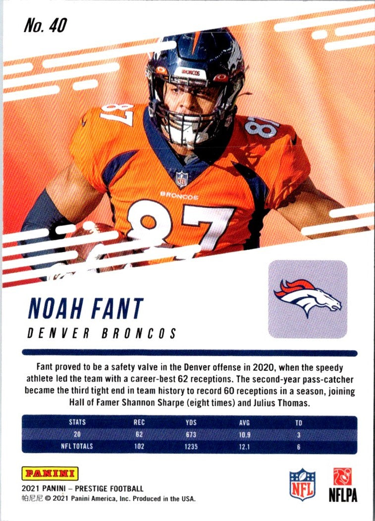 2021 Panini Prestige Noah Fant