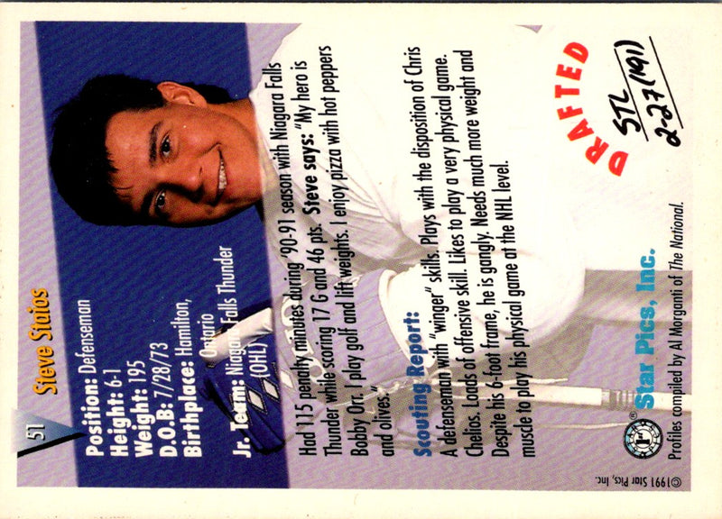 1991 Star Pics Steve Staios