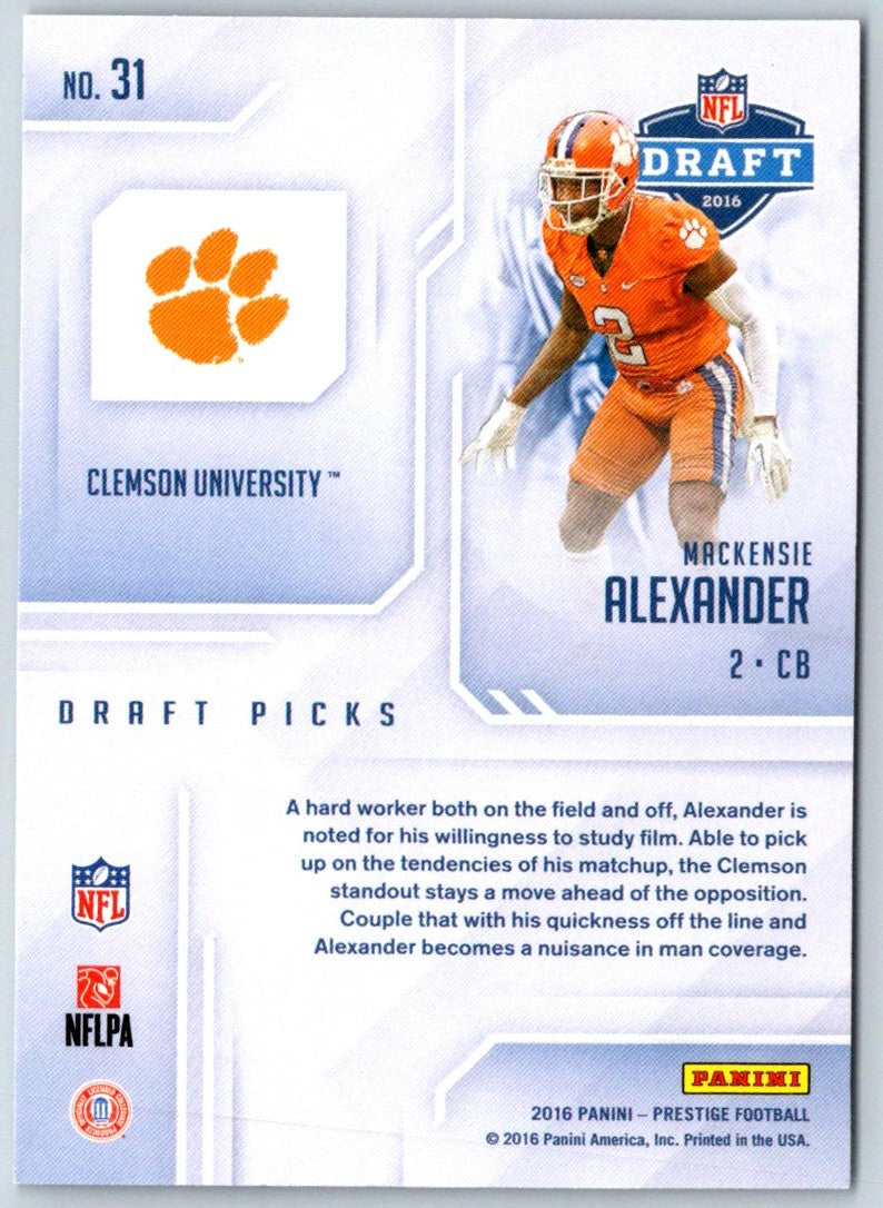 2016 Panini Prestige Draft Picks Mackensie Alexander