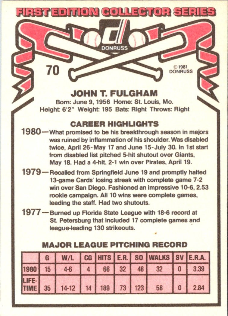 1981 Donruss John Fulgham