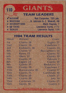 1985 Topps Giants Team Leaders